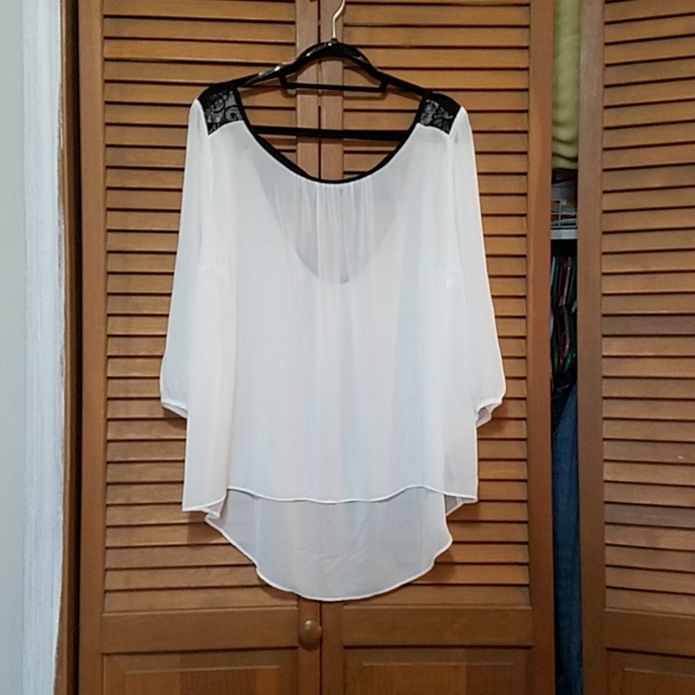 Hi low sheer blouse